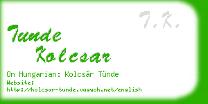 tunde kolcsar business card