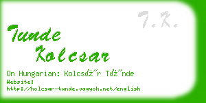 tunde kolcsar business card